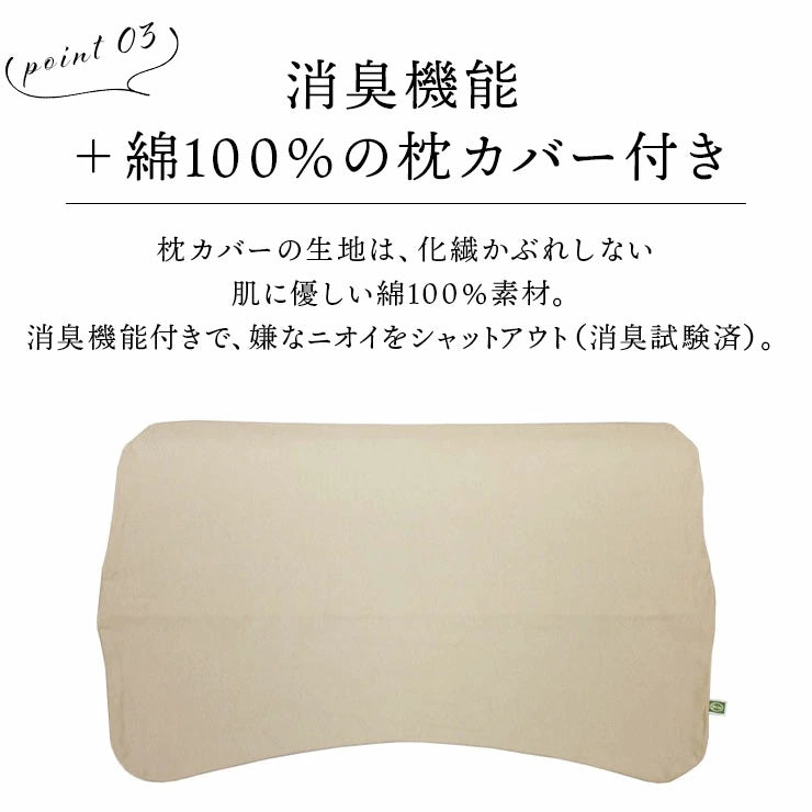 ノンレム睡眠の質を高める枕快眠枕綿100%消臭機能付き国産(日本製)送料無料/熟睡リカバリー不眠寝不足疲れやすいレディースメンズ