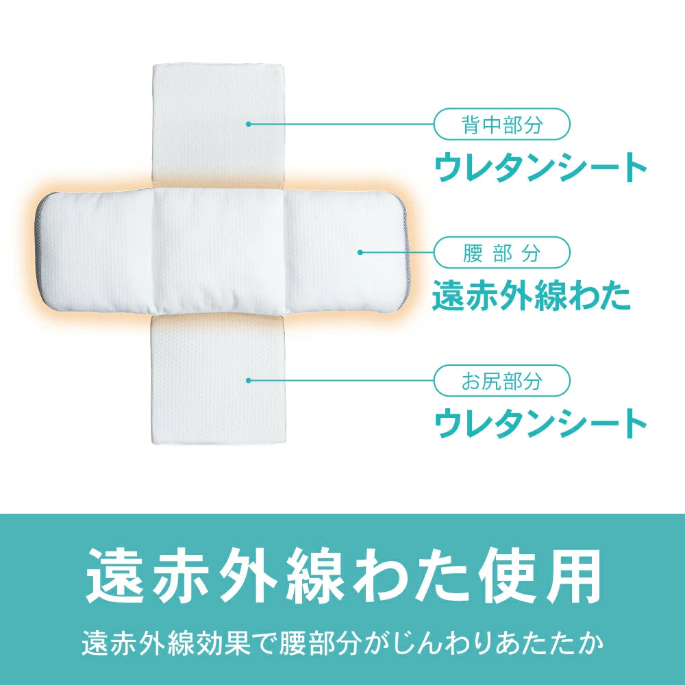 睡眠医療の作業療法士が勧める 腰を支える腰枕 眠+(ミンプラス) / 睡眠科学から生まれた自然な高低差で呼吸量をコントロールして寝入りを改善 腰が楽になる 枕 背中を支える 洗える枕 高さ調節可能 ズレない 折りたためる 眠気スッキリ枕 遠赤外線わた使用 ホワイト