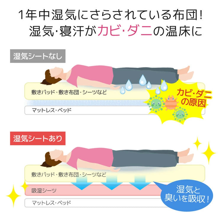 洗える 除湿シート 老舗寝具メーカーのオリジナル 除湿シート 確かな品質でさらっと快適な眠りを 生地もしっかり / 敷ふとん ベッドマット用 除湿マット 敷パット 吸湿 消臭効果 W消臭 炭入り シングル ダブル 畳 カーペット下 敷布団 押し入れ 収納 洗える 洗濯機洗い可
