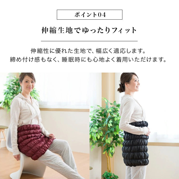 温活 5分で11度の差が出る HEATRAY エアー ボディチューブミニ 天然鉱石オーラストーン繊維で本物の遠赤外線 ユメロン黒川 / 男女兼用 日本製 ブラック レッド ワイン レディース メンズ 身体を温める グッズ 快眠グッズ