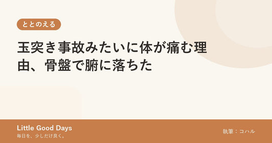 玉突き事故みたいに体が痛む理由、骨盤で腑に落ちた